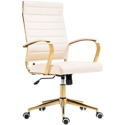 Décoshop26 - BUR10711 - crema - piel sintética - Silla de oficina Décoshop26 - BUR10711 - crema - piel sintética - Silla de oficina