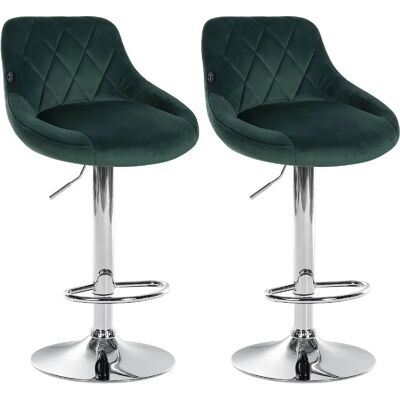 DÉCOSHOP26 - TDB10771 - Terciopelo verde oscuro - Taburetes de bar DÉCOSHOP26 - TDB10771 - Terciopelo verde oscuro - Taburetes de bar