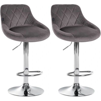 DÉCOSHOP26 - TDB10772 - velluto grigio - Sgabelli da bar DÉCOSHOP26 - TDB10772 - velluto grigio - Sgabelli da bar