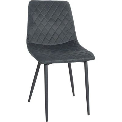DÉCOSHOP26 - Silla comedor x1 - gris oscuro - terciopelo - Dining chair DÉCOSHOP26 - Silla comedor x1 - gris oscuro - terciopelo - Dining chair