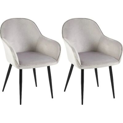 DÉCOSHOP26 Modèle 100001529 - Chaises de salle à manger en velours gris - Publicité DÉCOSHOP26 Modèle 100001529 - Chaises de salle à manger en velours gris - Publicité