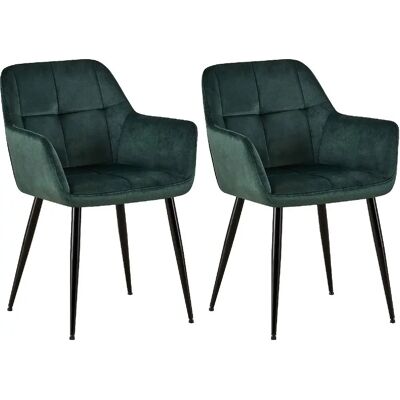 DÉCOSHOP26 - 100001535 - Siège en velours vert - Dining chairs - Publicité DÉCOSHOP26 - 100001535 - Siège en velours vert - Dining chairs - Publicité