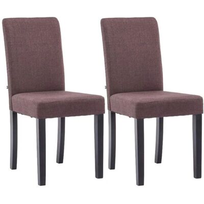 DÉCOSHOP26 - 100001556 - Tissu brun - Pieds en bois noir - Chaise de salle à manger - Publicité DÉCOSHOP26 - 100001556 - Tissu brun - Pieds en bois noir - Chaise de salle à manger - Publicité
