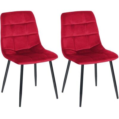 DÉCOSHOP26 - 2 Dining Chairs - Rouge - Chaises à manger - Publicité DÉCOSHOP26 - 2 Dining Chairs - Rouge - Chaises à manger - Publicité