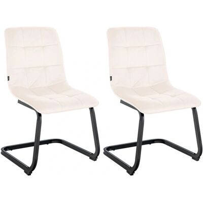 DÉCOSHOP26 - Cantilever - Terciopelo crema - Sillas de comedor DÉCOSHOP26 - Cantilever - Terciopelo crema - Sillas de comedor
