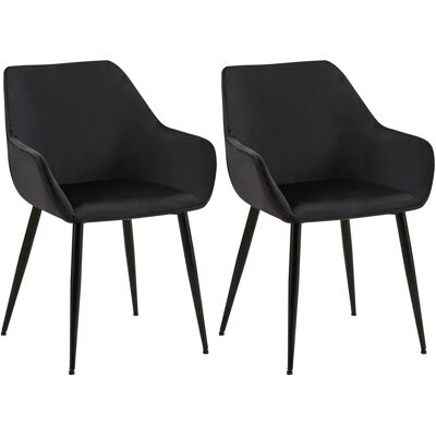DECOSHOP26 - Juego de 2 sillas de comedor terciopelo negro et pieds métal noir - Publicité DECOSHOP26 - Juego de 2 sillas de comedor terciopelo negro et pieds métal noir - Publicité
