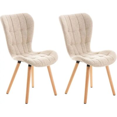 DÉCOSHOP26 - Juego de 2 sillas de comedor - crème - Dining chairs - Publicité DÉCOSHOP26 - Juego de 2 sillas de comedor - crème - Dining chairs - Publicité