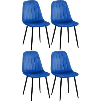 DÉCOSHOP26 - 100001750 - Terciopelo azul - Silla comedor DÉCOSHOP26 - 100001750 - Terciopelo azul - Silla comedor