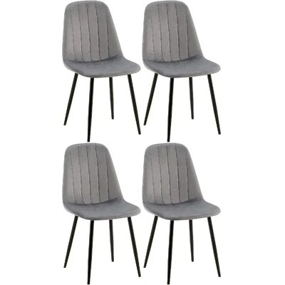 DÉCOSHOP26 - Juego4Sillas - Gris - Velours - Chaise de salle à manger - Publicité DÉCOSHOP26 - Juego4Sillas - Gris - Velours - Chaise de salle à manger - Publicité
