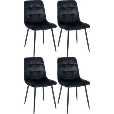 DÉCOSHOP26 - 4 sillas - Negro - Terciopelo - Dining chair DÉCOSHOP26 - 4 sillas - Negro - Terciopelo - Dining chair