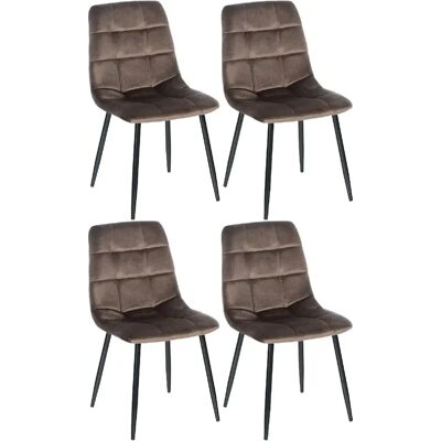 Décoshop26 - 100001778 - Terciopelo marrón - Sillas comedor Décoshop26 - 100001778 - Terciopelo marrón - Sillas comedor