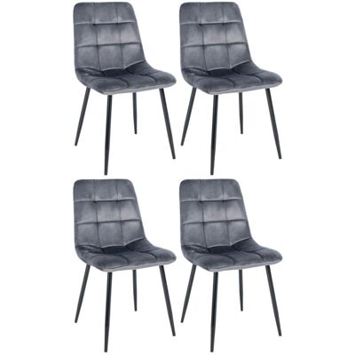 Décoshop26 - 100001787 - Velours gris foncé - Métal noir - Chaises de salle à manger - Publicité Décoshop26 - 100001787 - Velours gris foncé - Métal noir - Chaises de salle à manger - Publicité