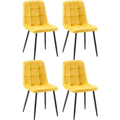 Décoshop26 - 100001796 - Terciopelo amarillo - Sillas de comedor Décoshop26 - 100001796 - Terciopelo amarillo - Sillas de comedor