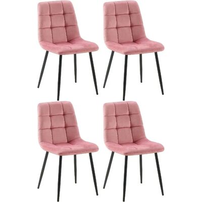 Décoshop26 - 100001799 - rosa terciopelo - Juego de sillas de comedor Décoshop26 - 100001799 - rosa terciopelo - Juego de sillas de comedor