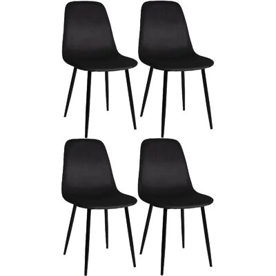 DÉCOSHOP26 - 100001827 - Noir - Tapisserie en tissu - Cadre en métal noir - Dining chairs - Publicité DÉCOSHOP26 - 100001827 - Noir - Tapisserie en tissu - Cadre en métal noir - Dining chairs - Publicité