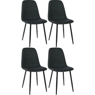 DÉCOSHOP26 100001837 Chaises de salle à manger - tissu noir, pieds métal - Publicité DÉCOSHOP26 100001837 Chaises de salle à manger - tissu noir, pieds métal - Publicité