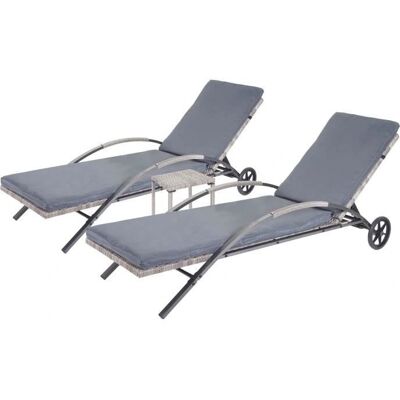 Juego de 2 tumbonas de jardín Décoshop26 - Ajustables y resistentes al agua Juego de 2 tumbonas de jardín Décoshop26 - Ajustables y resistentes al agua