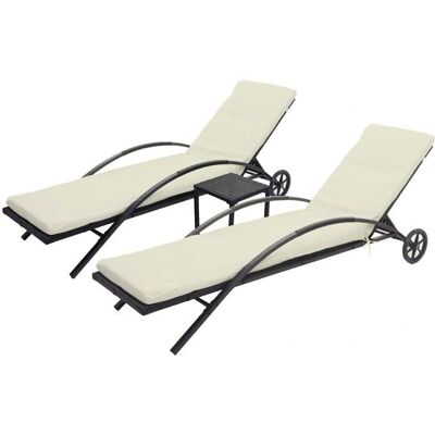Ensemble de Jardin Decoshop26 - Beige, Réglable, Petite Table - Publicité Ensemble de Jardin Decoshop26 - Beige, Réglable, Petite Table - Publicité