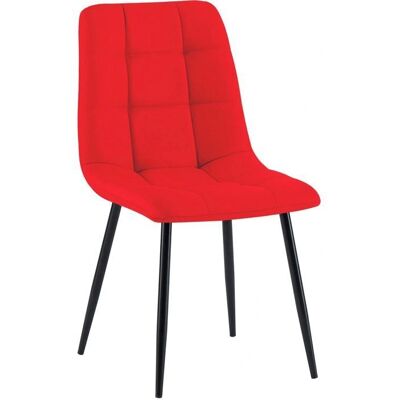 Silla de comedor de tela roja DÉCOSHOP26 - Silla de comedor Silla de comedor de tela roja DÉCOSHOP26 - Silla de comedor
