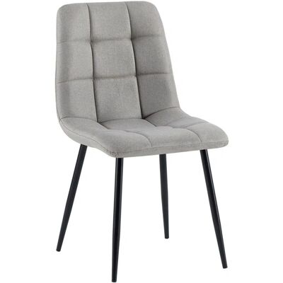DÉCOSHOP26 - 100001978 - tela gris - patas negras - Silla de comedor DÉCOSHOP26 - 100001978 - tela gris - patas negras - Silla de comedor