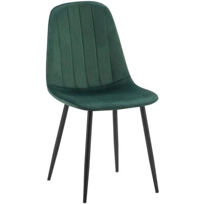 DÉCOSHOP26 - 100001983 - Verde terciopelo - Base de metal negra - Dining chair DÉCOSHOP26 - 100001983 - Verde terciopelo - Base de metal negra - Dining chair