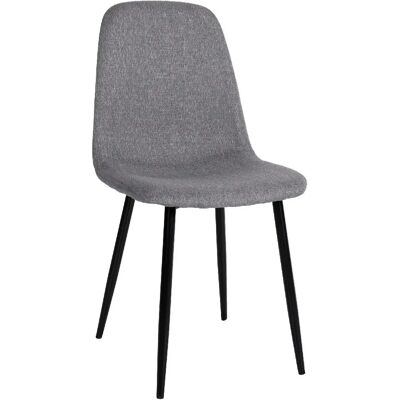 DÉCOSHOP26 - DiningChair - Siège gris - Pieds en métal noir - Chaise - Publicité DÉCOSHOP26 - DiningChair - Siège gris - Pieds en métal noir - Chaise - Publicité