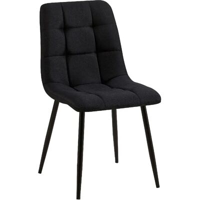 DECOSHOP26 100002139 Silla de comedor negra de poliéster DECOSHOP26 100002139 Silla de comedor negra de poliéster