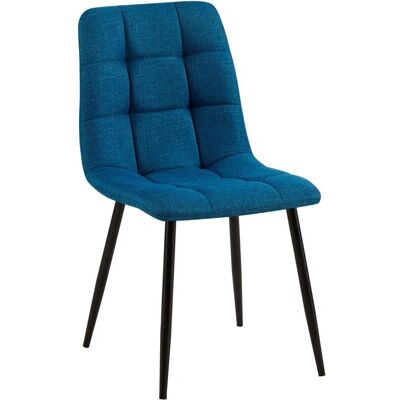 DECOSHOP26 - DiningChair - tela azul crema - Dining chair DECOSHOP26 - DiningChair - tela azul crema - Dining chair