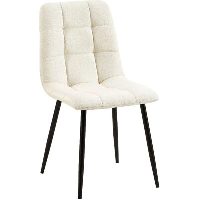 DÉCOSHOP26 100002142 Crème tissu - Métal noir mat - Chaise - Publicité DÉCOSHOP26 100002142 Crème tissu - Métal noir mat - Chaise - Publicité