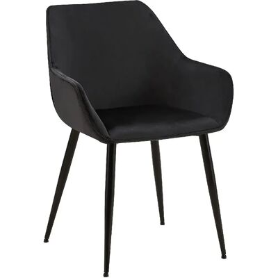DÉCOSHOP26 - 100002147 - Velours noir - Métal noir - Chaise - Publicité DÉCOSHOP26 - 100002147 - Velours noir - Métal noir - Chaise - Publicité