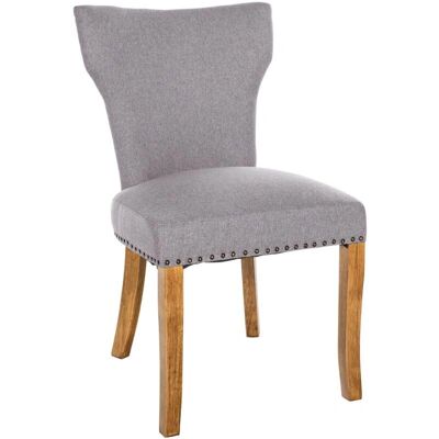 DÉCOSHOP26 - Silla de comedor - Tissu gris - Bois marron clair - Chair - Publicité DÉCOSHOP26 - Silla de comedor - Tissu gris - Bois marron clair - Chair - Publicité