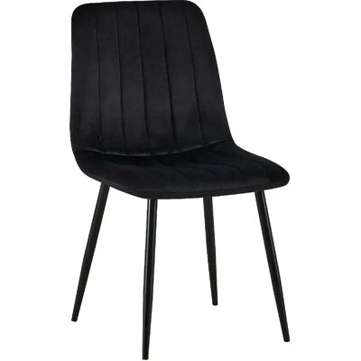 DÉCOSHOP26 - VelvetStitch - Terciopelo Negro - Vertical - Silla DÉCOSHOP26 - VelvetStitch - Terciopelo Negro - Vertical - Silla