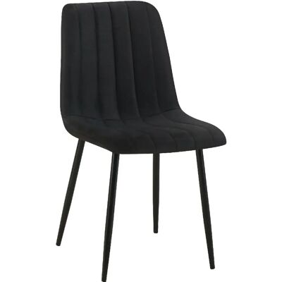 DECOSHOP26 - 100002209 - Negro tejido - Patas de metal - Silla de comedor DECOSHOP26 - 100002209 - Negro tejido - Patas de metal - Silla de comedor