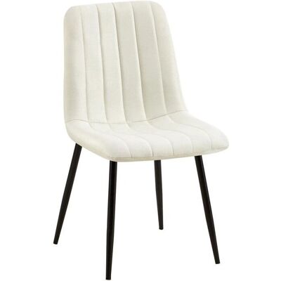 DÉCOSHOP26 - 100002211 - Tissu crème - Chaise de salle à manger - Publicité DÉCOSHOP26 - 100002211 - Tissu crème - Chaise de salle à manger - Publicité