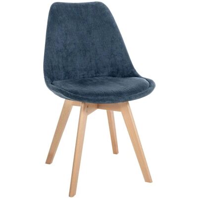 DÉCOSHOP26 - Silla escandinava pana azul - Light wood - Dining chair DÉCOSHOP26 - Silla escandinava pana azul - Light wood - Dining chair