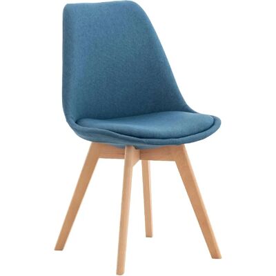 DÉCOSHOP26 100002291 Asiento azul - Piernas de haya - Silla de comedor DÉCOSHOP26 100002291 Asiento azul - Piernas de haya - Silla de comedor