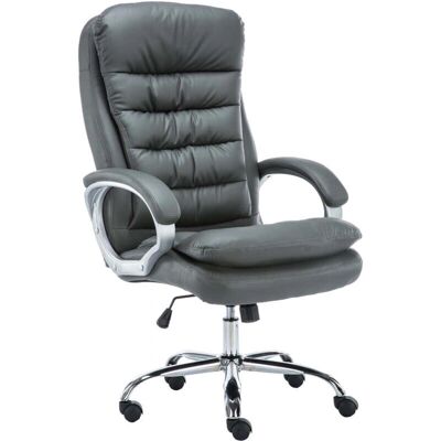 DÉCOSHOP26 - 100002400 - Gris PVC - Silla de oficina DÉCOSHOP26 - 100002400 - Gris PVC - Silla de oficina