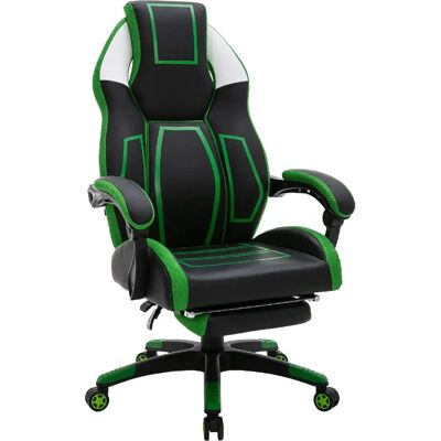 Décoshop26 - 100002449 - PVC noir/vert - telescopic footrest - chaise de bureau - Publicité Décoshop26 - 100002449 - PVC noir/vert - telescopic footrest - chaise de bureau - Publicité