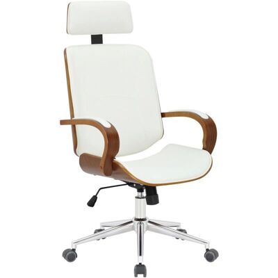 DÉCOSHOP26 - 100002454 - Métal PVC blanc - Ossature bois de noyer - Office Chair - Publicité DÉCOSHOP26 - 100002454 - Métal PVC blanc - Ossature bois de noyer - Office Chair - Publicité