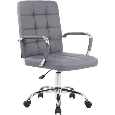 DECOSHOP26 - 100002464 - Garnissage PVC gris - Base métallique chromée - Office chair - Publicité DECOSHOP26 - 100002464 - Garnissage PVC gris - Base métallique chromée - Office chair - Publicité