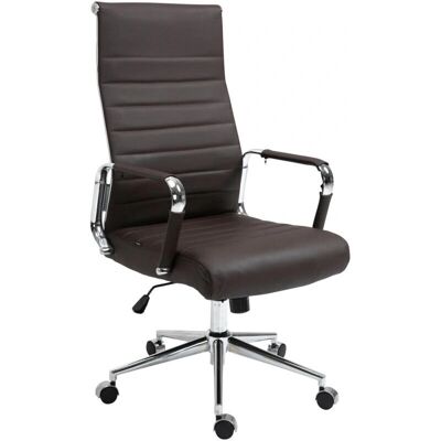 Décoshop26 - 100002519 - Marron - Cuir - Chaise de bureau - Publicité Décoshop26 - 100002519 - Marron - Cuir - Chaise de bureau - Publicité