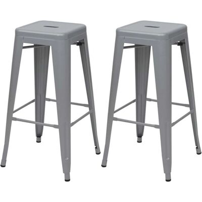 DÉCOSHOP26 - IndustrialStackable - Grigio - 77 cm - Sgabello da bar DÉCOSHOP26 - IndustrialStackable - Grigio - 77 cm - Sgabello da bar