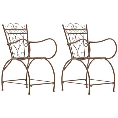 DÉCOSHOP26 - SET-2-ARM-JARDIN - Marrón envejecido - Hierro DÉCOSHOP26 - SET-2-ARM-JARDIN - Marrón envejecido - Hierro