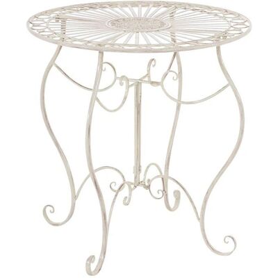 DÉCOSHOP26 - Mesa de jardín Redonda Hierro Forjado Crema - Redonda - Crema - Mesa de jardín DÉCOSHOP26 - Mesa de jardín Redonda Hierro Forjado Crema - Redonda - Crema - Mesa de jardín