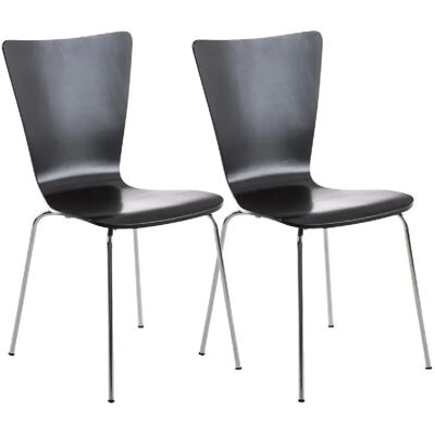 DECOSHOP26 - Lot de 2 - Siège en bois - Cadre chromé - Chaise - Publicité DECOSHOP26 - Lot de 2 - Siège en bois - Cadre chromé - Chaise - Publicité