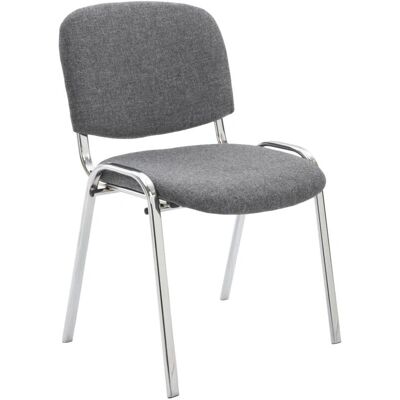 Décoshop26 - Chaise visiteur empilable gris - Tissu gris - Base chromée - Stacking chair - Publicité Décoshop26 - Chaise visiteur empilable gris - Tissu gris - Base chromée - Stacking chair - Publicité