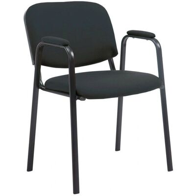 DÉCOSHOP26 - Silla de visita con reposabrazos - Black fabric - Powder-coated metal base - Accent chair - Publicité DÉCOSHOP26 - Silla de visita con reposabrazos - Black fabric - Powder-coated metal base - Accent chair - Publicité