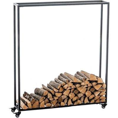 Décoshop26 - Leñero 150x100x25 cm - Black metal - Firewood rack Décoshop26 - Leñero 150x100x25 cm - Black metal - Firewood rack