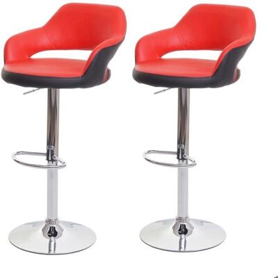 DÉCOSHOP26 Modelo 040000142 Taburete giratorio rojo y negro - Bar Stool DÉCOSHOP26 Modelo 040000142 Taburete giratorio rojo y negro - Bar Stool
