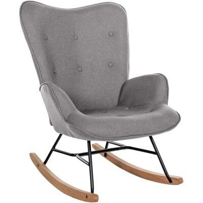 DÉCOSHOP26 - 100003806 - Tela gris - Base de metal - Mecedora DÉCOSHOP26 - 100003806 - Tela gris - Base de metal - Mecedora